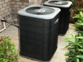 Residential Cental Air Conditioning Units On Cement Slab